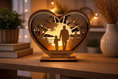 Lampara corazón personalizada
