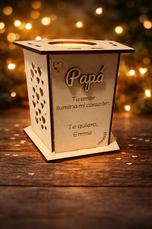 Lámpara personalizada de madera