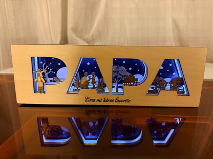 Lámpara personalizada PAPÁ niña.