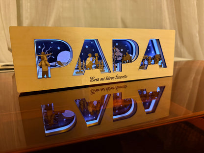 Lámpara personalizada PAPÁ niña.