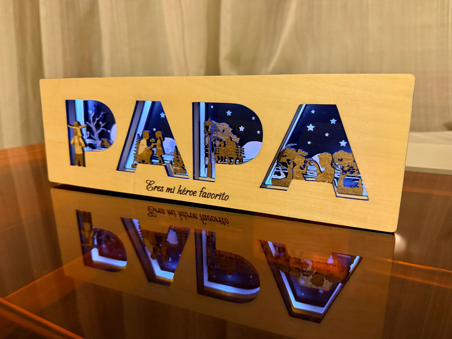 Lámpara personalizada PAPÁ niña.