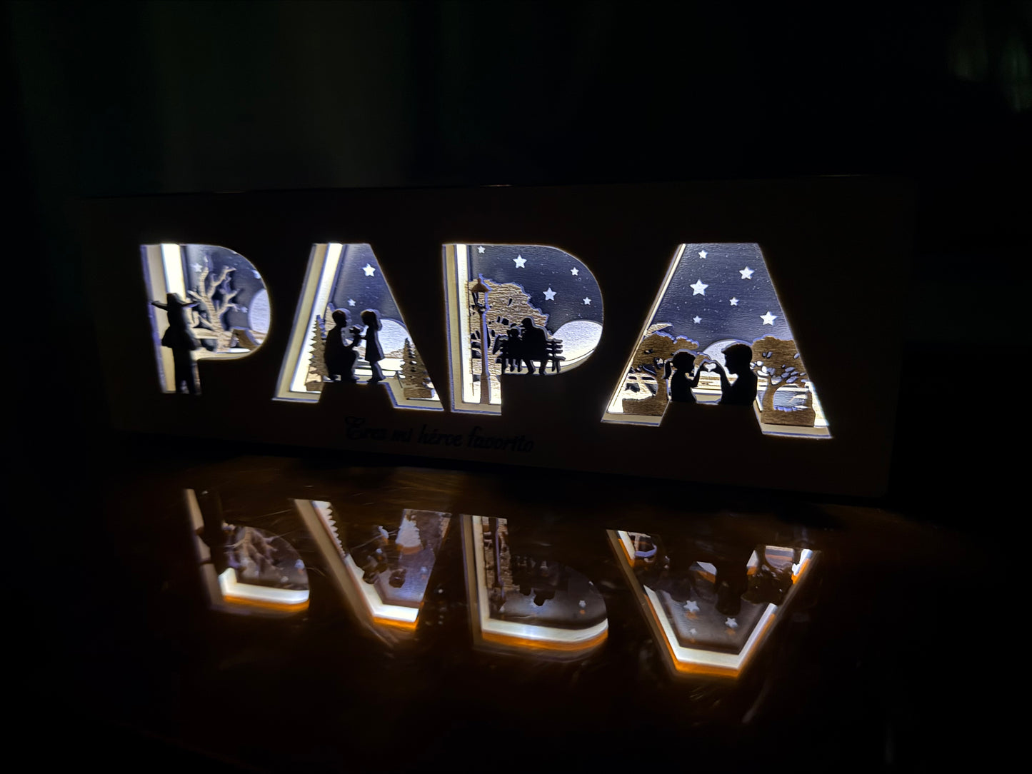 Lámpara personalizada PAPÁ niña.