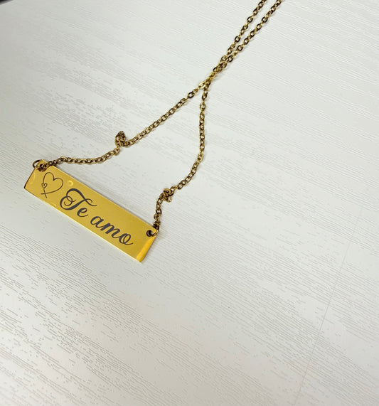 Collar de acero inoxidable dorado, color oro rosa o plateado personalizado